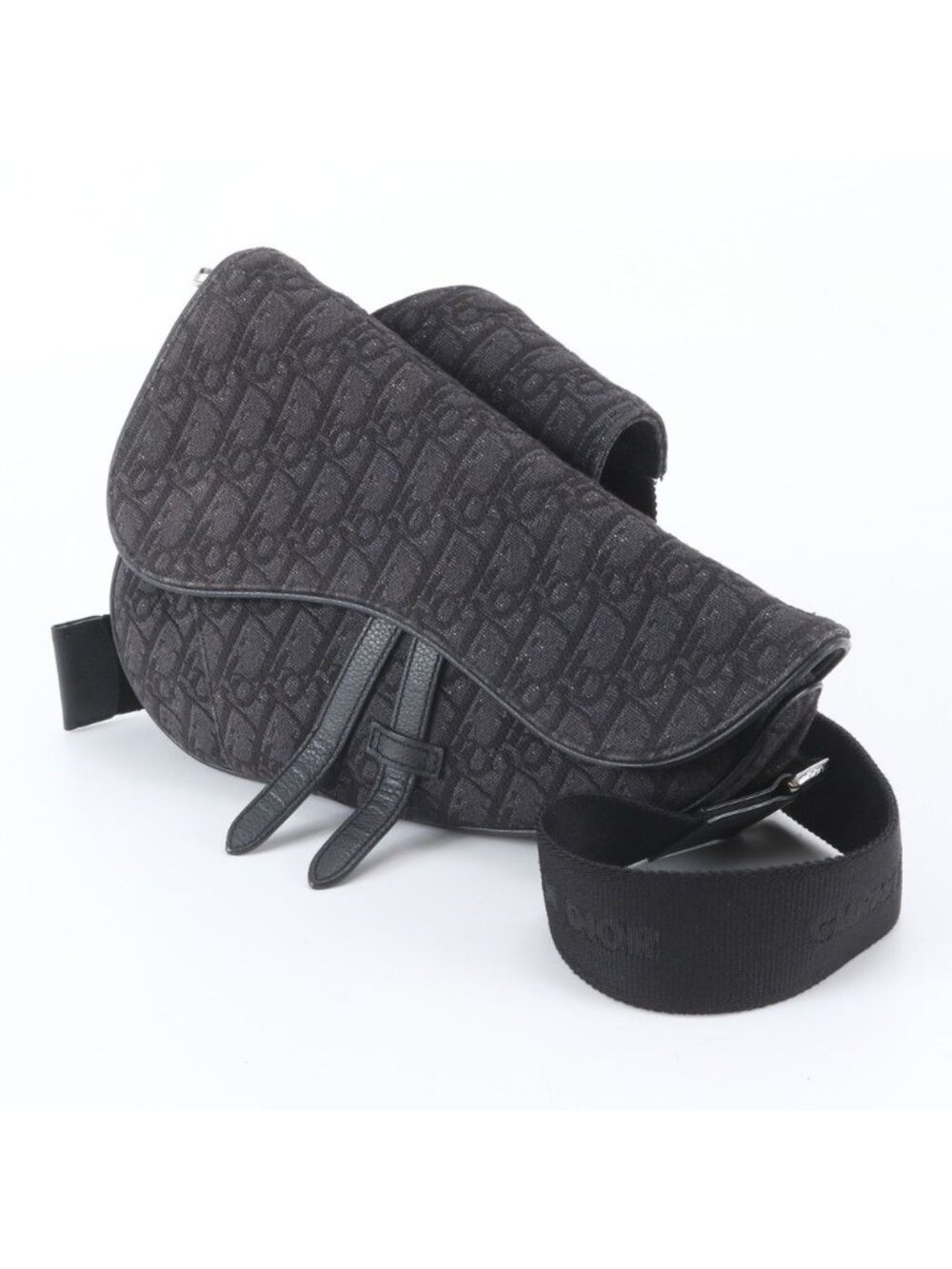 Dior Oblique Saddle Belt Bag Crossbody Shoulder Black